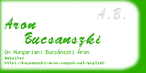 aron bucsanszki business card